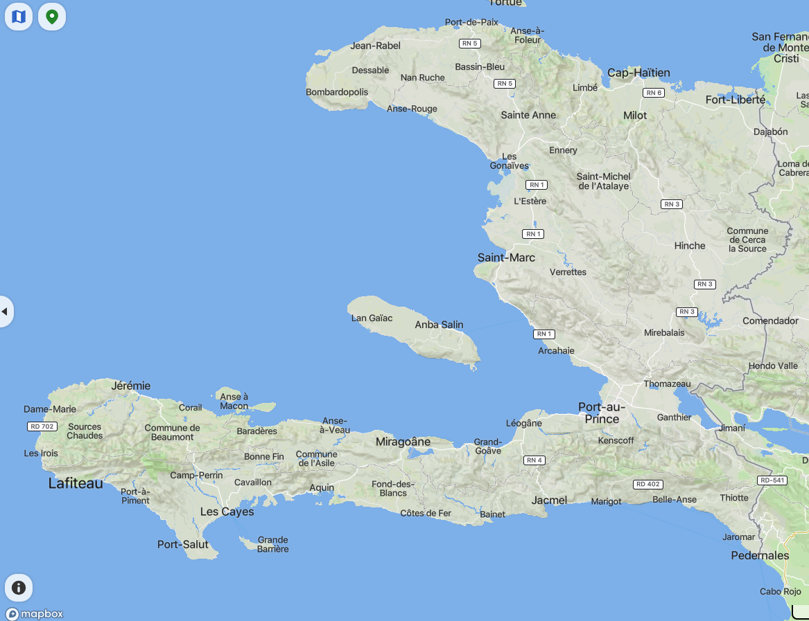 Carte d'Haïti. © Mapcarta